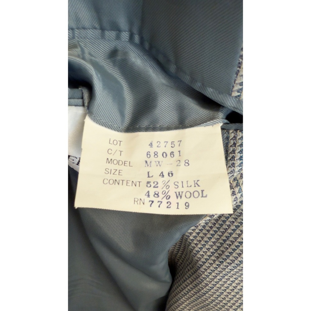 Pierre Balmain Paris Vintage 46L Grey Micro Pattern Two Button Blazer Sport Coat - Picture 9 of 15